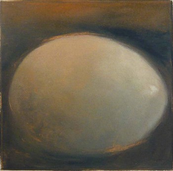 Carol Anthony -&nbsp;A Night Egg in the Autumn Light, 2001 monoprint 18 x 15 in. paper / 5.5 x 5.5 in. image ANTH485