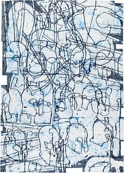 Work: They Don't Come Back, 2011 oil pastel, acrylic and tempera on joined paper 79 x 56 3/4 inches / 84 ï¿½ x 61 ï¿½ inches framed JOS184