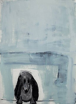 Work:&nbsp;Hidden Dog II, 2012 oil on paper 30 x 22 inches lyn447