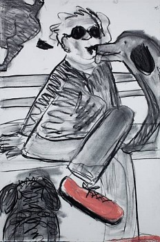 Work:&nbsp;The Kiss, 2010 charcoal on paper 60 x 48 inches lyn435