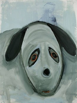 Work:&nbsp;Big Dog, 2012 oil on paper 30 x 22 inches lyn453