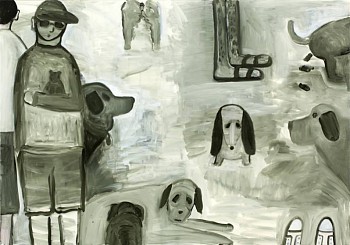 Work:&nbsp;Dogs, 2011 oil on canvas 96 x 120 inches lyn491