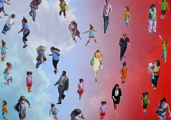 Robert Schmid -&nbsp;Let's Dance, 2011 oil on canvas 36 x 50 inches SCHM183