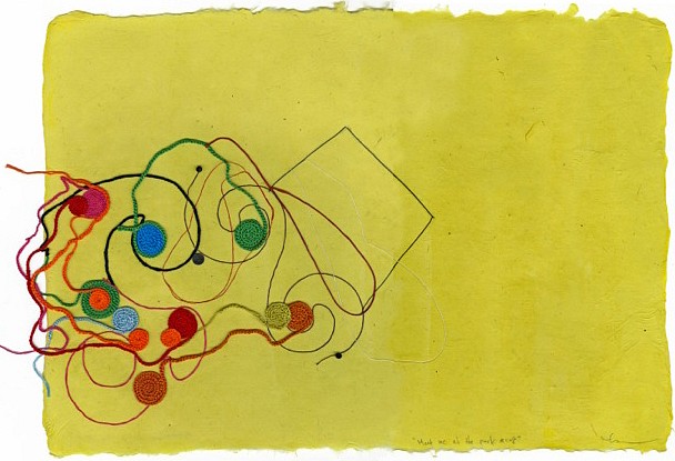 Kaoru Mansour
Meet me at the park #108, 2012
MAN685
thread & acrylic on Korean handmade paper, 13 x 18 inches