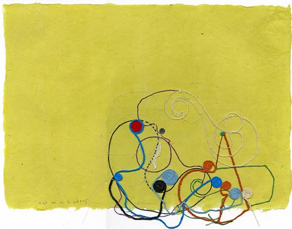 Kaoru Mansour
Meet me at the park #107, 2012
MAN686
thread & acrylic on Korean handmade paper, 13 x 18 inches