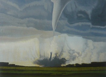Clay Wagstaff (LA) -&nbsp;Extreme Clouds No. 3, 2010 oil on paper 20 x 26 inches WAG197