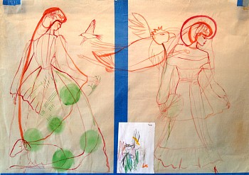 Susan Cianciolo -&nbsp;Wedding, 2011 mixed media on paper 19 x 28 inches CIAN083