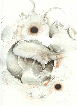 Julie Evans -&nbsp;Paisleybud, 2008-2010 gouache , colored pencil, mylar on paper 12 x 9 inches EVA081