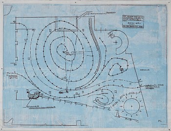 Work: Mollino's Spiral, 2014 ink on silk mounted on paper 64 x 84 inches / 66 x 86 inches framed BROD278
