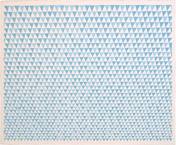 Sara Eichner -&nbsp;blue flags gouache on watercolor paper 14 x 17 inches EICH309