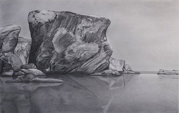 Clay Wagstaff (LA) -&nbsp;Coast No. 40, 2015 graphite on paper 24 x 38 1/2 inches WAG317