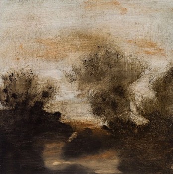 Work: Autumn Chant, 2015 oil on panel 11.25 x 11.25 inches/12.25 x 12.25 inches framed BJE043