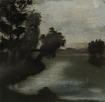 Work: Edge, 2015 oil on panel 11.25 x 11.5 inches/12.5 x 12.75 inches framed BJE042