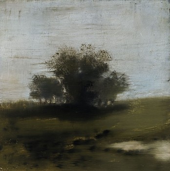 Work: Pond, 2015 oil on panel 11.25 x 11.25 inches/12.25 x 12.25 inches framed BJE048