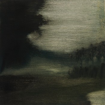 Work: Quiet Bay, 2015 oil on panel 11.75 x 11.75 inches/12.75 x 12.75 inches framed BJE049