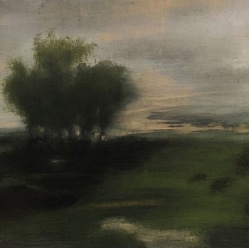 Work: Inland, 2015 oil on panel 16 x 16 inches/17 x 17 inches framed BJE046