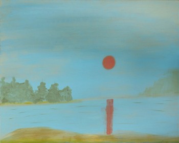 Work: Moon, 2015 oil on canvas 48 x 60 inches lyn631