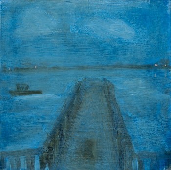 Work:&nbsp;Dock at Dusk, 2016 oil on panel 10 x 10 inches / 11 x 11 inches framed lyn653