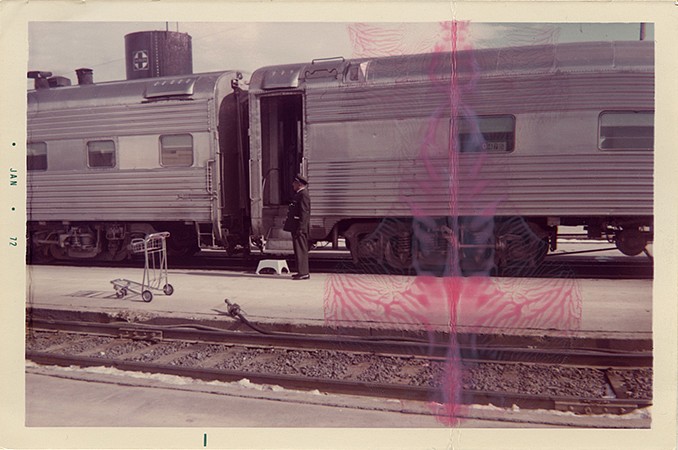 Randi Malkin Steinberger (LA)
Train Conductor, 2016
Stein327
vintage photograph and nail polish, 3.5 x 3.5 inch image / 10 x 11.25 inches framed