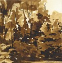 Peter Schroth, Sienna Landscape #11
2012, plein air wash drawing