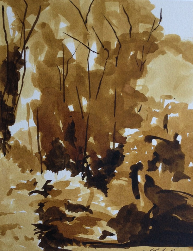 Peter Schroth
Sienna Landscape #15, 2012
SCHR706
plein air wash drawing, 12 x 10 inches paper / 8 x 6 inches image