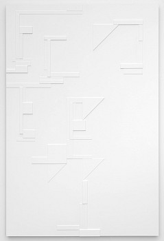 Work:&nbsp;Untitled Relief, 2016 acrylic and cut wood on panel 72 x 48 inches BARL310