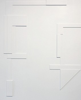 Work:&nbsp;Untitled Relief 6, 2017 acrylic and cut wood on panel 30 x 25 inches BARL315