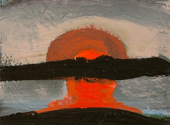 Work:&nbsp;Kathryn Lynch rising red, 2017 oil on panel 6 x 8 inches lyn677