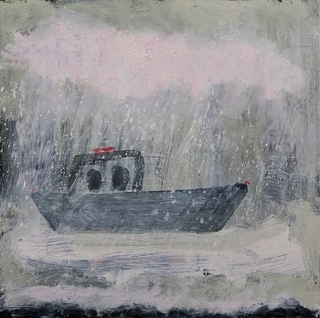 Work:&nbsp;Kathryn Lynch boat in bad weather, 2017 oil on panel 16 x 14 inches lyn681
