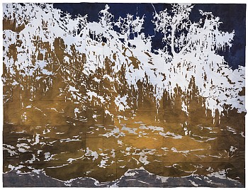 Work:&nbsp;Maysey Craddock The Book of Sand, 2017 gouache and thread on found paper 47 x 62 inches/52.5 x 67.25 inches framed CRADD047