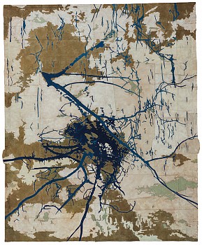 Work:&nbsp;Maysey Craddock Equipoise, 2017 gouache and thread on found paper 54 x 45 inches framed CRADD049