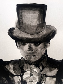 Work:&nbsp;Death (Rider), 2017 flashe on paper 14 x 12 inches SPENC059