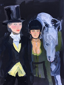 Work: Suzy Spence Canary Vest, 2017 flashe on paper mounted on panel 12 x 9 inches / 13 x 10 inches framed SPENC065