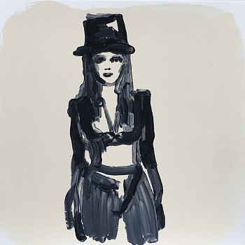 Work:&nbsp;Untitled (Rider), 2017 flashe on paper 16 x 16 inches SPENC068