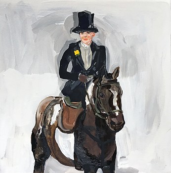 Work:&nbsp;Side Saddle (Sargent), 2017 acrylic on paper mounted on panel 12 x 12 inches Frame +$200 SPENC033