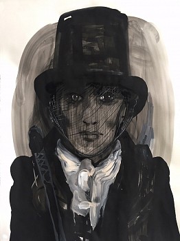 Work:&nbsp;Widow I, 2016 acrylic and flashe on paper 50 x 38 inches SPENC075