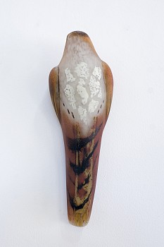 Work: Jane Rosen Lace Watercolor Bird, 2018 hand blown pigmented glass 13 x 4.5 x 4 inches ROSEN296