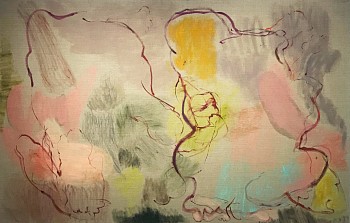 Work:&nbsp;El cielo les golpe&oacute; la cabeza I, 2018 oil on linen 50 x 78 inches IGLE120