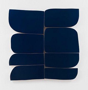 Work:&nbsp;Andrew Zimmerman Silk Blue, 2019 Automotive paint on wood 52 x 51 x 2 inches ZIM648