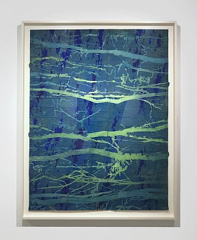 Work:&nbsp;remember the mountain, remember the sea, 2019 gouache and thread on found paper 61 1/2 x 47 1/2 inches | 67 x 53 inches framed CRADD072