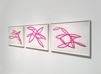 Agnes Barley -&nbsp;Untitled (Monochromes, Magenta) Installation view acrylic on paper 22 x 30 inches paper / 25 x 33 inches framed each / group size approximately 22 x 101 inches  BARL112