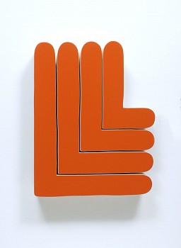 Andrew Zimmerman (LA) -&nbsp;Cobra Red.2, 2020 Automotive paint on wood 14 x 11 x 2 1/4 inches ZIM771