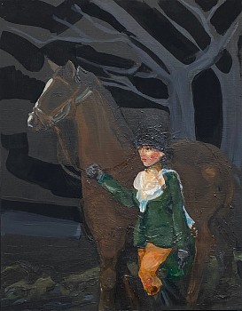 Work:&nbsp;Suzy Spence Green Coat 12 x 9 inches framed SPENC099