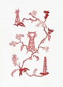 Susan Graham, Future Garden (Ruby)
2021, chine colle paper cut out and ukiyo-e woodblock print on cotton paper