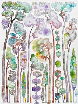 Bryan Rogers (LA) -&nbsp;In the Woods, 2021 ink on paper 48 x 36 inches ROG017