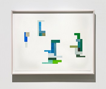 Agnes Barley -&nbsp;Grid Waves Composition, 2005 acrylic on cut paper 38 x 50 inches BARL753