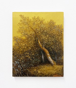 Work: Eileen Murphy The Trees Lean In Like Conspirators, 2021 oil and acrylic on panel 10 x 8 inches MURPH005