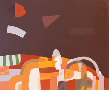 Work: Jen Wink Hays (LA) Burnside, 2021 acrylic on canvas 61 x 73 1/2 inches framed JWH112