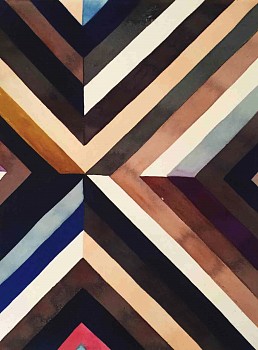 Lourdes Sanchez -&nbsp;X, 2015 ink on silk 30 x 22 inch paper / 18 3/4 x 13 3/4 inch image SANCH391