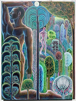 Work:&nbsp;Bryan Rogers Down Hill, 2021-22 acrylic on panel 24 x 18 inches ROG021